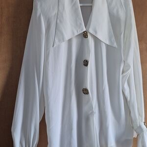 Chic White Button-Down Women's Shirt